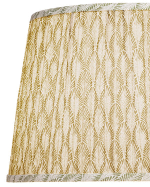 Currey & Company Plume Coastal Pleated Tapered Fabric Shade for Table Lamps in Living or Bedroom Green / Ivory 0900-6023