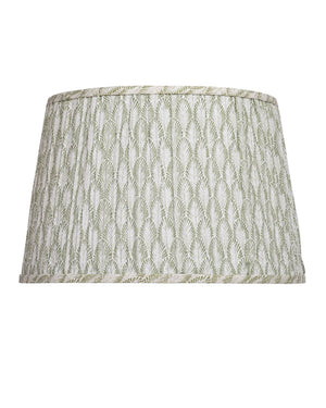 Currey & Company Plume Coastal Pleated Tapered Fabric Shade for Table Lamps in Living or Bedroom Green / Ivory 0900-6023