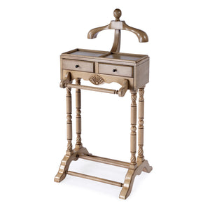 Butler Specialty Petrov Elegant Rectangular Wood Valet Stand With Drawers And Hanger For Stylish Organization Tan,Beige Rubberwood And Poplar Hardwood Solids,Cherry Veneer,Mdf 900424-butler