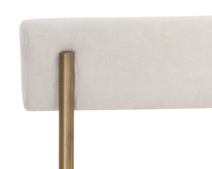 Sunpan Seneca Dining Chair Set of 2 - Modern Open Back Design with Stylish Steel Frame for Contemporary Homes Antique Brass / Danny Ivory