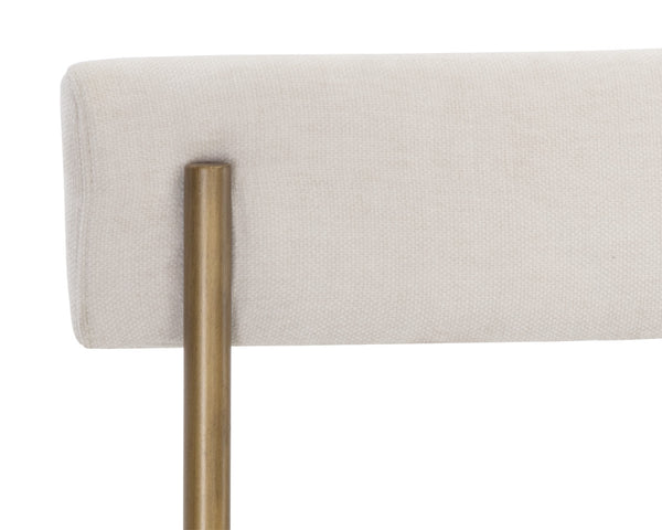 Sunpan Seneca Dining Chair Set of 2 - Modern Open Back Design with Stylish Steel Frame for Contemporary Homes Antique Brass / Danny Ivory