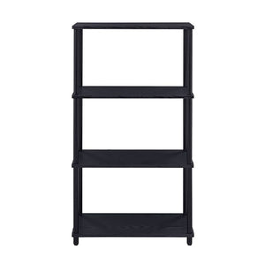 English Elm Black 4-Shelf Bookshelf 44.5"H x 24.5"W x 12.5"D — Durable 15mm Panels, Powder-Coated Black Finish for Stylish Storage and Display B062P191048