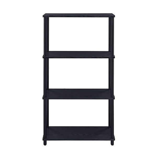 English Elm Black 4-Shelf Bookshelf 44.5"H x 24.5"W x 12.5"D — Durable 15mm Panels, Powder-Coated Black Finish for Stylish Storage and Display B062P191048