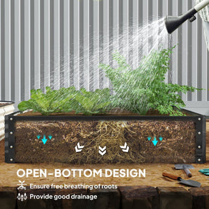 English Elm Outsunny Galvanized Steel Square Raised Garden Bed for Vegetables Herbs and Flowers W2225P485553