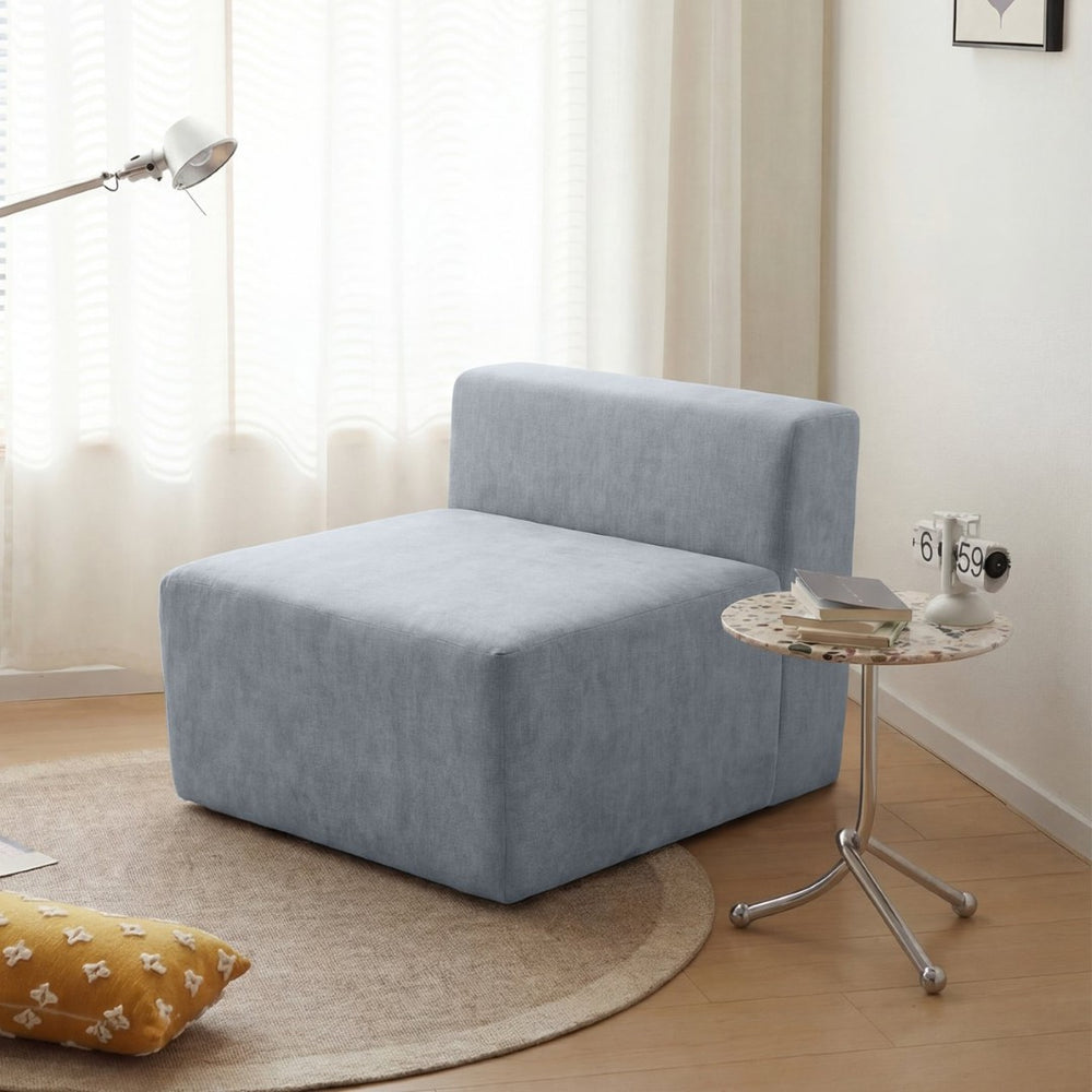 English Elm Cube Velvet Lounge Chair Dense Foam Compact Seat for Bedroom or Studio Apartment W3670P355744