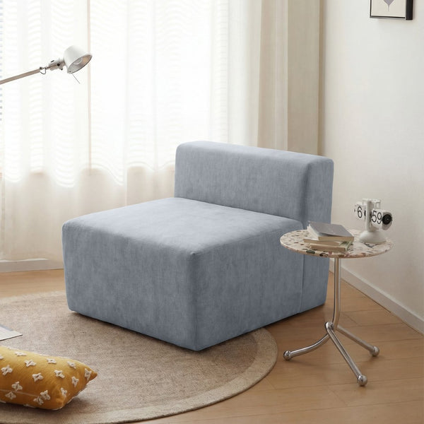 English Elm Cube Velvet Lounge Chair Dense Foam Compact Seat for Bedroom or Studio Apartment W3670P355744