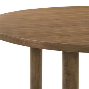 English Elm Graham Round Walnut Veneer Dining Set with X-cross Base and Cushioned Side Chairs B062S01724