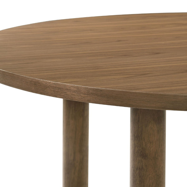 English Elm Graham Round Walnut Veneer Dining Set with X-cross Base and Cushioned Side Chairs B062S01724