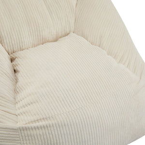 English Elm Christopher Knight Home® - Olbia Beige Faux Fur Bean Bag Chair — Compact Sofa-Style Armchair, Shredded Memory Foam Comfort N775P265556B