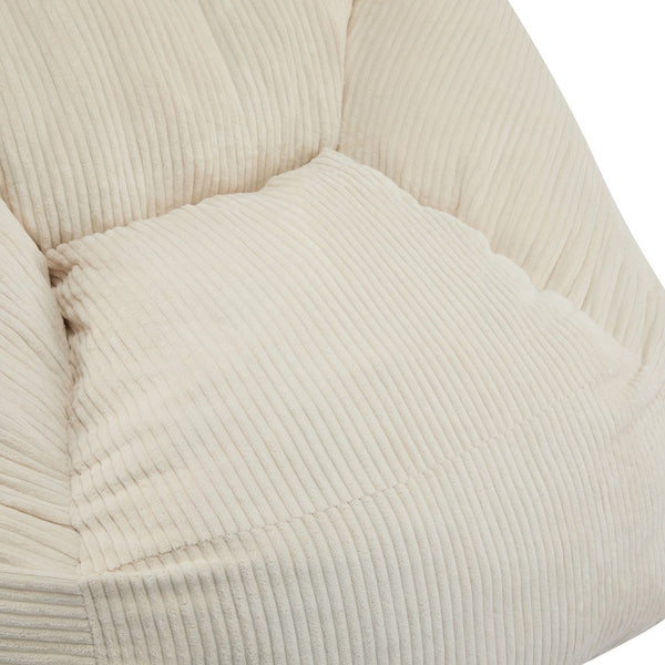 English Elm Christopher Knight Home® - Olbia Beige Faux Fur Bean Bag Chair — Compact Sofa-Style Armchair, Shredded Memory Foam Comfort N775P265556B