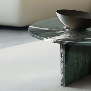 English Elm Green Genuine Marble Coffee Table - Elegant 27.6” Accent Table For Modern Living Rooms & Décor W1696P314931