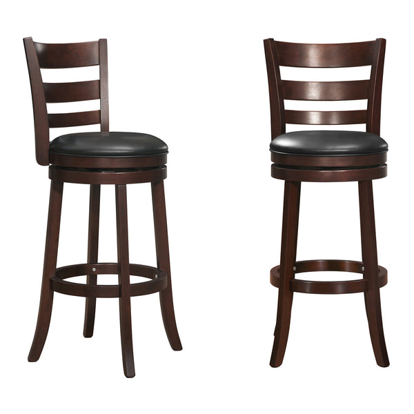 Jaxon Swivel Barstool Rubberwood Ladder Back with Cushioned Seat for Kitchen Seating