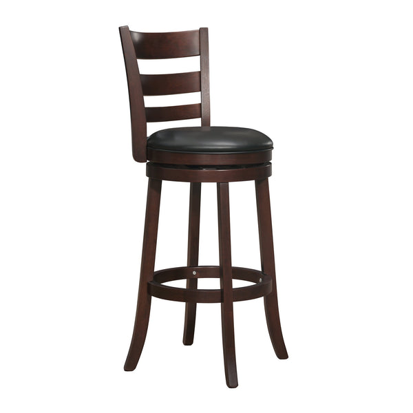 Jaxon Swivel Barstool Rubberwood Ladder Back with Cushioned Seat for Kitchen Seating
