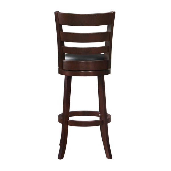 Jaxon Swivel Barstool Rubberwood Ladder Back with Cushioned Seat for Kitchen Seating