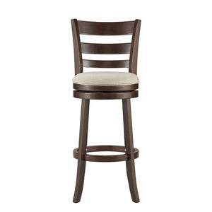 Jaxon Swivel Barstool Rubberwood Ladder Back with Cushioned Seat for Kitchen Seating