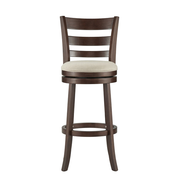 Jaxon Swivel Barstool Rubberwood Ladder Back with Cushioned Seat for Kitchen Seating