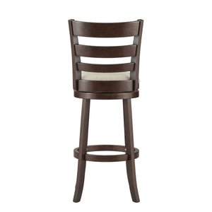 Jaxon Swivel Barstool Rubberwood Ladder Back with Cushioned Seat for Kitchen Seating