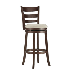 Jaxon Swivel Barstool Rubberwood Ladder Back with Cushioned Seat for Kitchen Seating