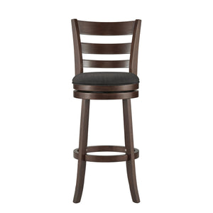 Jaxon Swivel Barstool Rubberwood Ladder Back with Cushioned Seat for Kitchen Seating