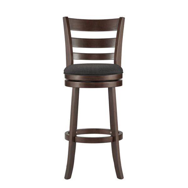 Jaxon Swivel Barstool Rubberwood Ladder Back with Cushioned Seat for Kitchen Seating