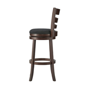 Jaxon Swivel Barstool Rubberwood Ladder Back with Cushioned Seat for Kitchen Seating