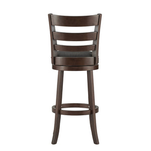 Jaxon Swivel Barstool Rubberwood Ladder Back with Cushioned Seat for Kitchen Seating
