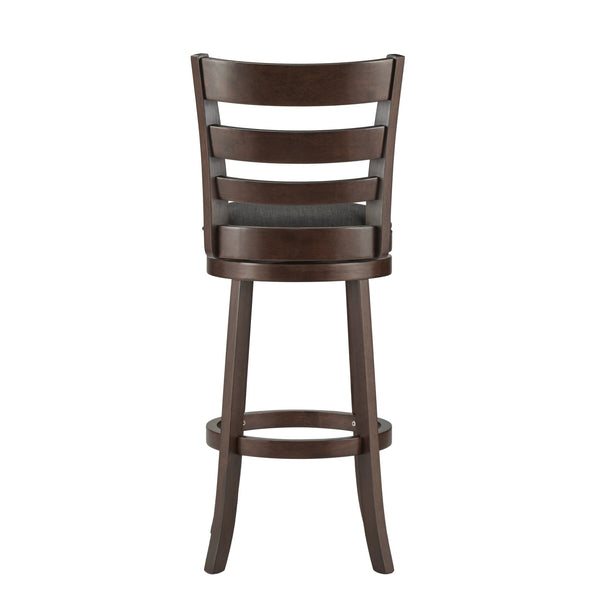 Jaxon Swivel Barstool Rubberwood Ladder Back with Cushioned Seat for Kitchen Seating
