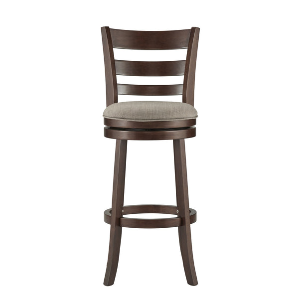 Jaxon Swivel Barstool Rubberwood Ladder Back with Cushioned Seat for Kitchen Seating