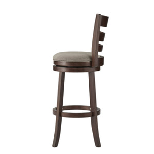 Jaxon Swivel Barstool Rubberwood Ladder Back with Cushioned Seat for Kitchen Seating