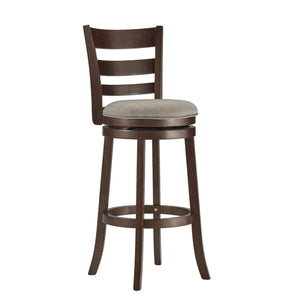 Jaxon Swivel Barstool Rubberwood Ladder Back with Cushioned Seat for Kitchen Seating