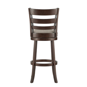 Jaxon Swivel Barstool Rubberwood Ladder Back with Cushioned Seat for Kitchen Seating