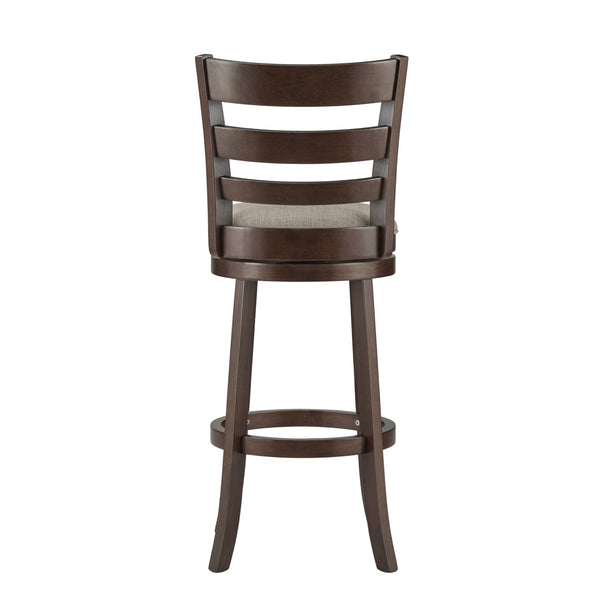 Jaxon Swivel Barstool Rubberwood Ladder Back with Cushioned Seat for Kitchen Seating