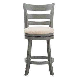 Jaxen Ladder Back Swivel Counter Stool Rubberwood for Kitchen Bar Seating