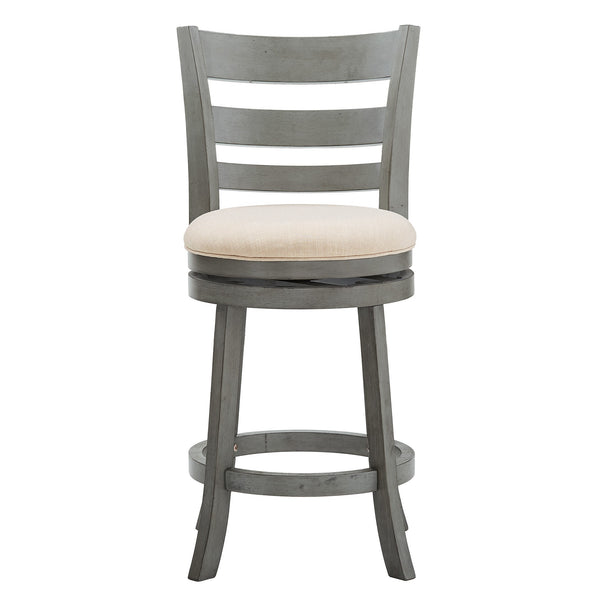 Jaxen Ladder Back Swivel Counter Stool Rubberwood for Kitchen Bar Seating
