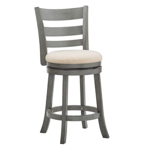 Jaxen Ladder Back Swivel Counter Stool Rubberwood for Kitchen Bar Seating