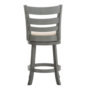 Jaxen Ladder Back Swivel Counter Stool Rubberwood for Kitchen Bar Seating