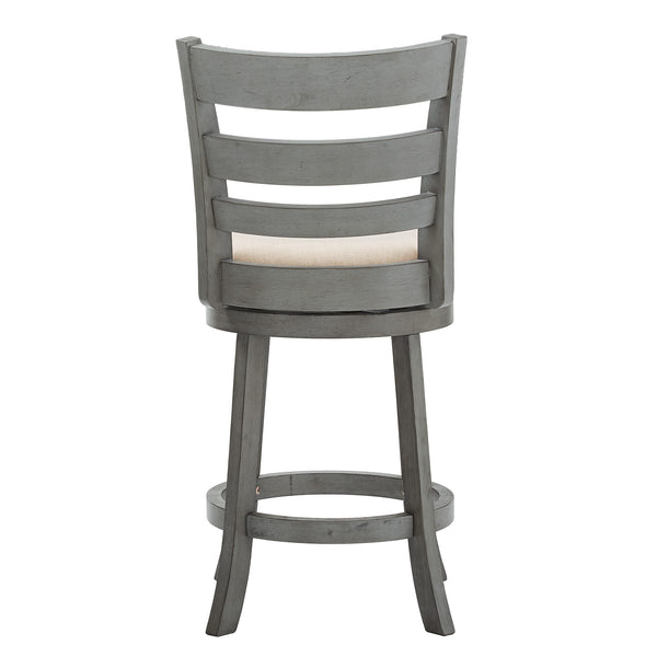 Jaxen Ladder Back Swivel Counter Stool Rubberwood for Kitchen Bar Seating