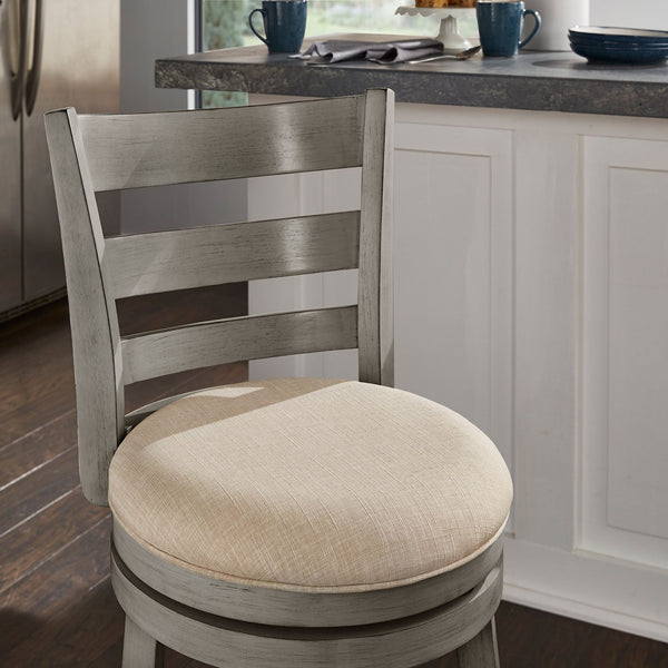 Jaxen Ladder Back Swivel Counter Stool Rubberwood for Kitchen Bar Seating