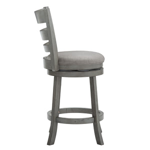 Jaxen Ladder Back Swivel Counter Stool Rubberwood for Kitchen Bar Seating