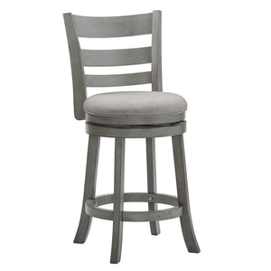 Jaxen Ladder Back Swivel Counter Stool Rubberwood for Kitchen Bar Seating