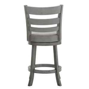Jaxen Ladder Back Swivel Counter Stool Rubberwood for Kitchen Bar Seating