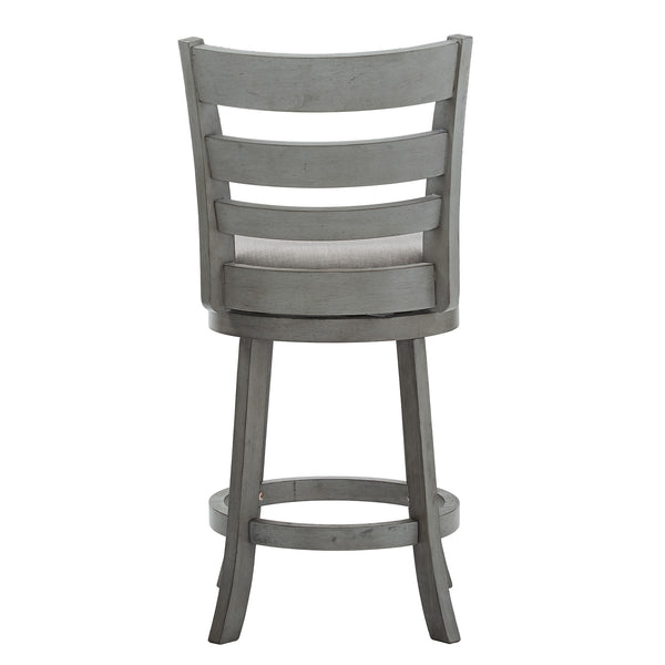 Jaxen Ladder Back Swivel Counter Stool Rubberwood for Kitchen Bar Seating