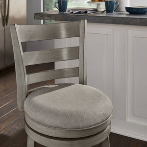 Jaxen Ladder Back Swivel Counter Stool Rubberwood for Kitchen Bar Seating