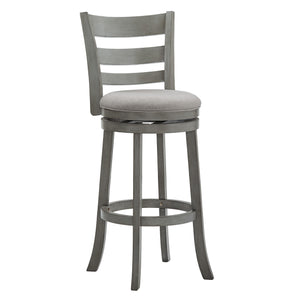 Jaxen Ladder Back Swivel Stool Rubberwood Frame Upholstered Cushion Seat