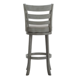 Jaxen Ladder Back Swivel Stool Rubberwood Frame Upholstered Cushion Seat