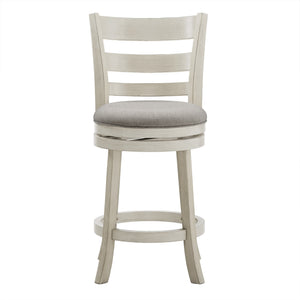 Jaxley Ladder Back Swivel Counter Stool with Cushioned Seat and Rubberwood Frame