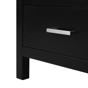 English Elm 72" Black Bathroom Vanity Set with Double Ceramic Sinks, Soft-Close Doors, Divided Drawer, Ample Storage and Solid Wood Frame for Durable Modern Style N729P000006B