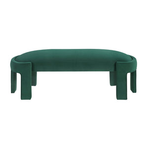 English Elm Stylish Upholstered Bench with Velvet Foam Cushion, Sturdy Plywood Frame, 300lb Capacity, Modern Entryway Seat Green 51.5 L x 11 W x 21.5 H B011P361965