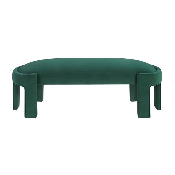 English Elm Stylish Upholstered Bench with Velvet Foam Cushion, Sturdy Plywood Frame, 300lb Capacity, Modern Entryway Seat Green 51.5 L x 11 W x 21.5 H B011P361965