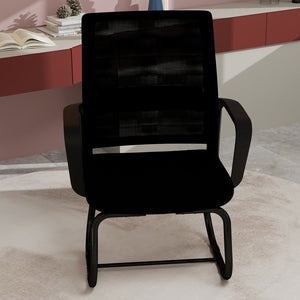 English Elm Minimalist breathable mesh office chair with curved support, cushioned seat, stable iron frame for long workdays Black W1935P338542